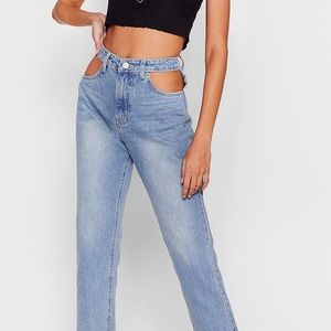 Nasty Gal cutout mom jeans